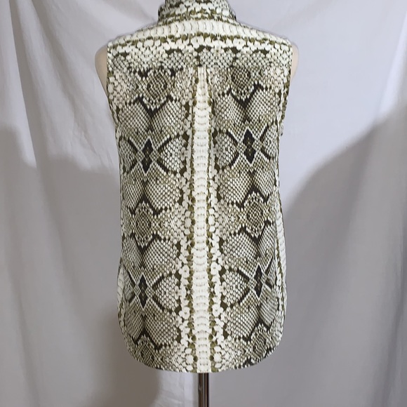 J. Crew snake print sleeveless top with front ties,size SP, excellent condition. - Picture 5 of 7